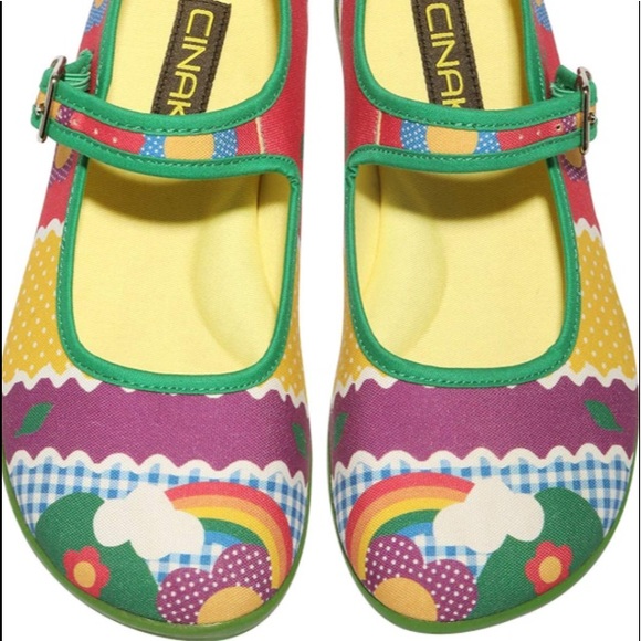 cinak Shoes - Cinak rainbow Mary Jane flats